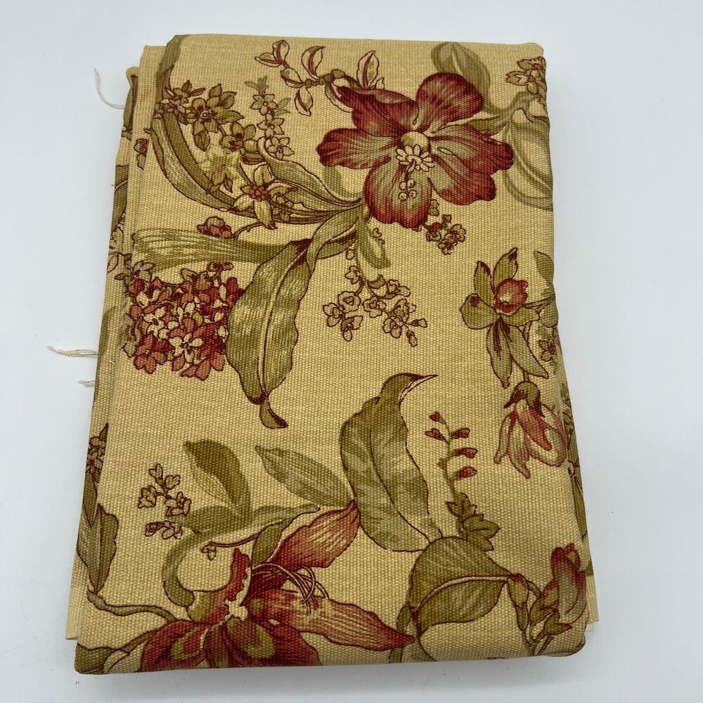 Richloom Screen Print Design Multiuse U Khaki Floral Botanical Fabric 36" x 57"